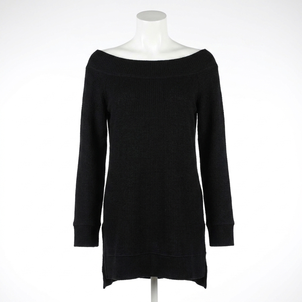 NEW BOBI off shoulder high low top in black